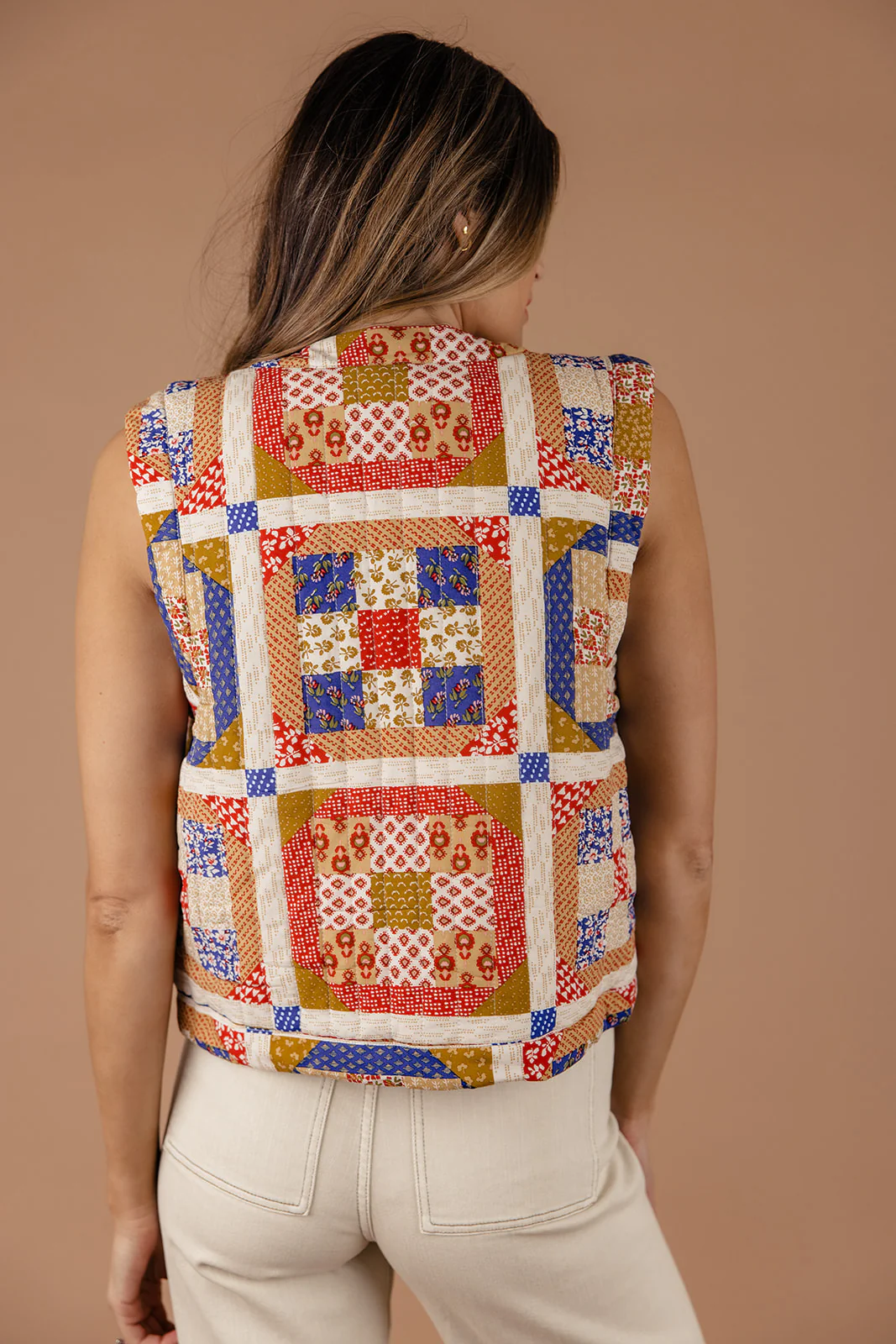 Kim Patchwork Puff Quilted Vest - Image 4