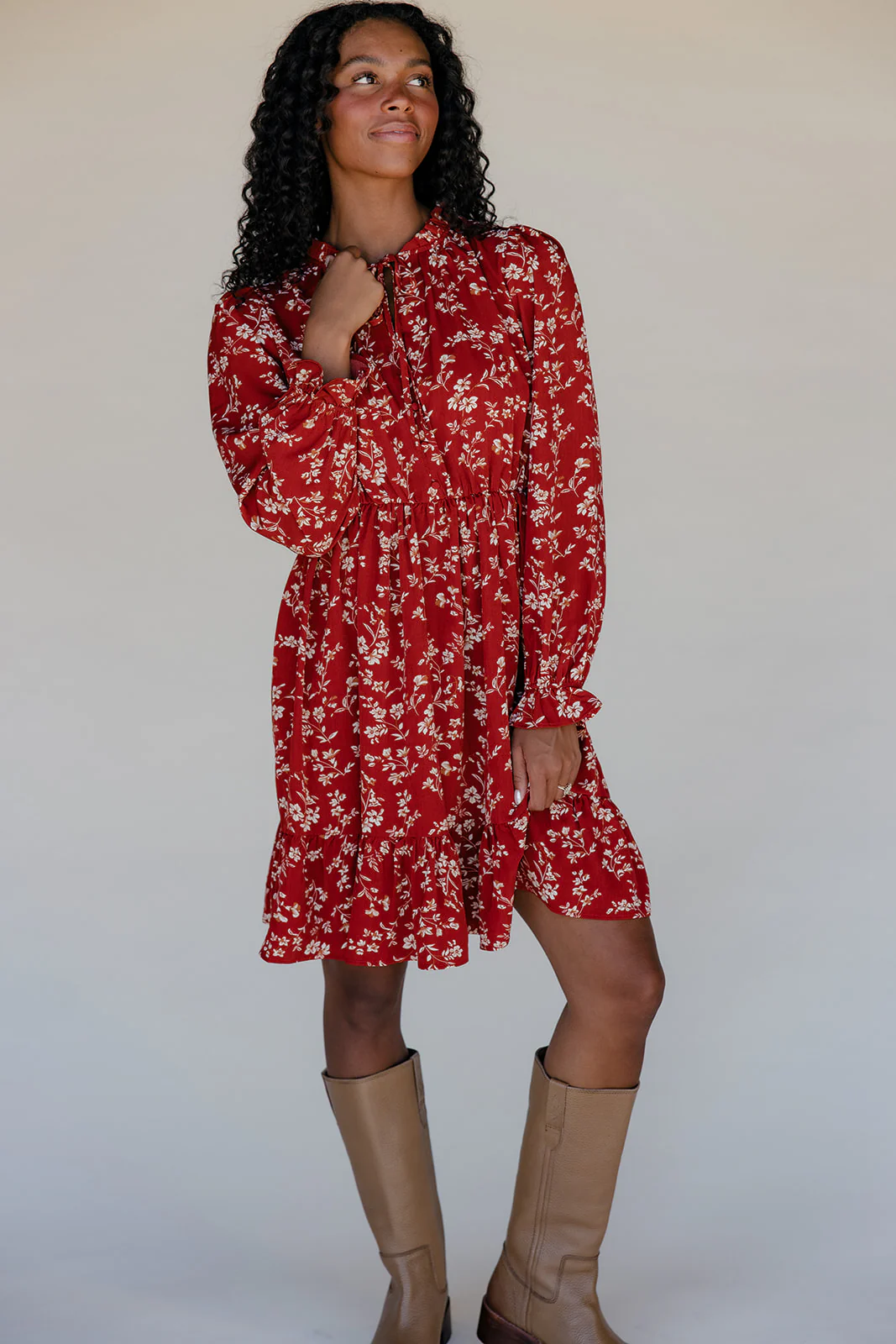 Scarlet Blossom Tiered Dress - Image 4