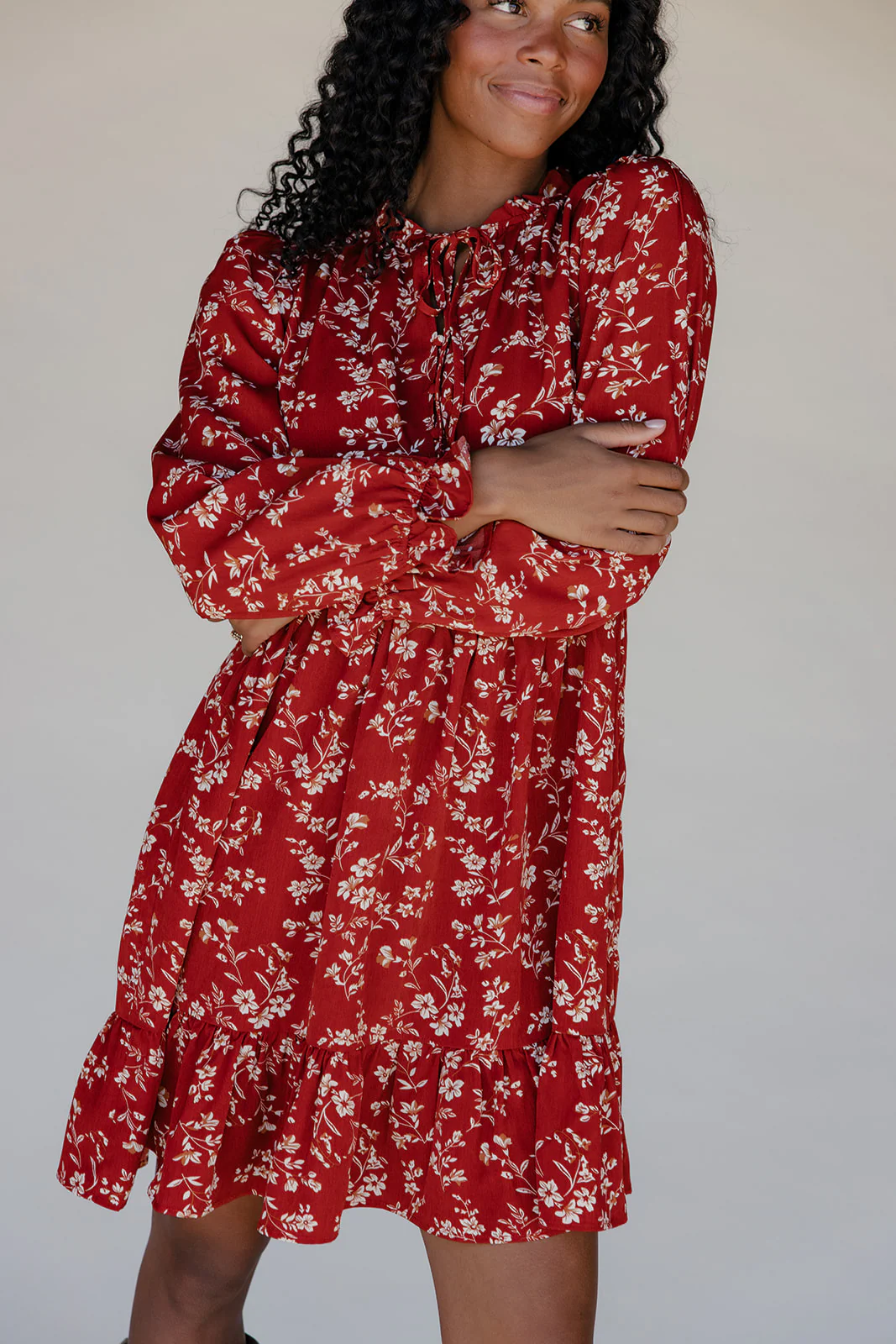 Scarlet Blossom Tiered Dress - Image 8